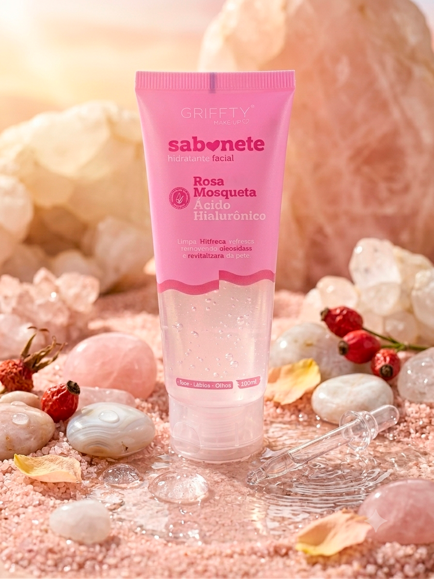 SABONETE HIDRATANTE FACIAL ROSA MOSQUETA 100ML – GRIFFTY COSMETICS