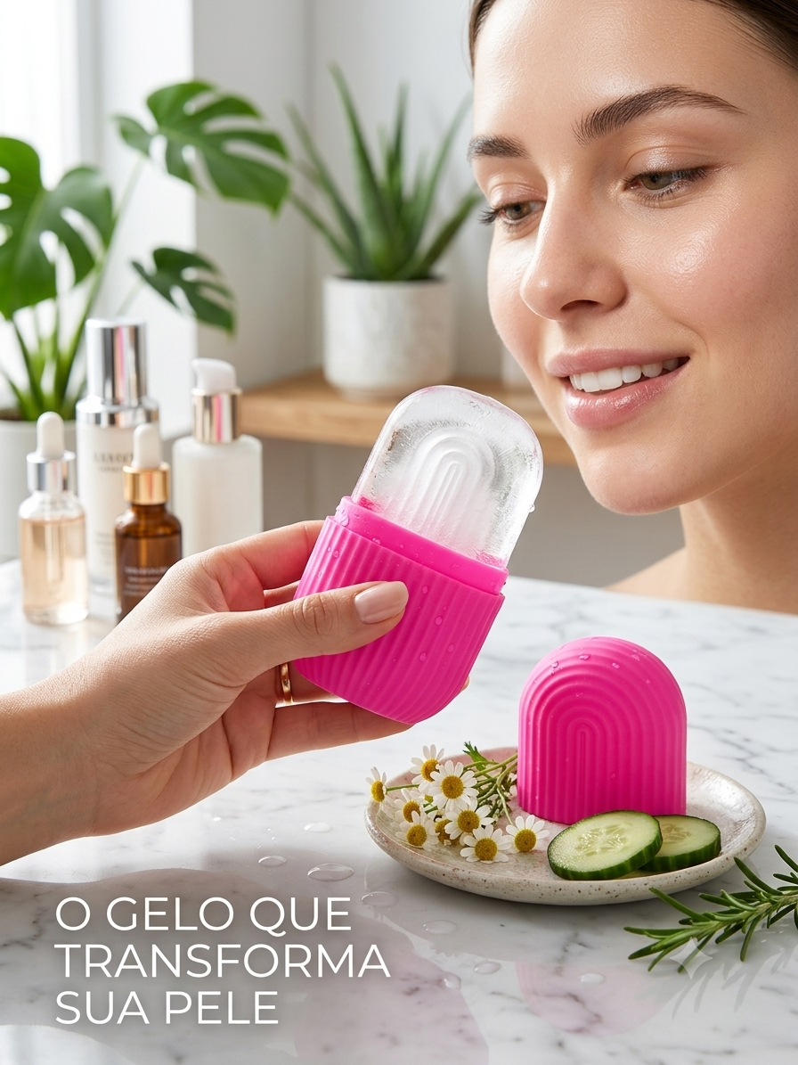 Rolo Facial de Silicone para Reduzir Inchaço e Bolsas