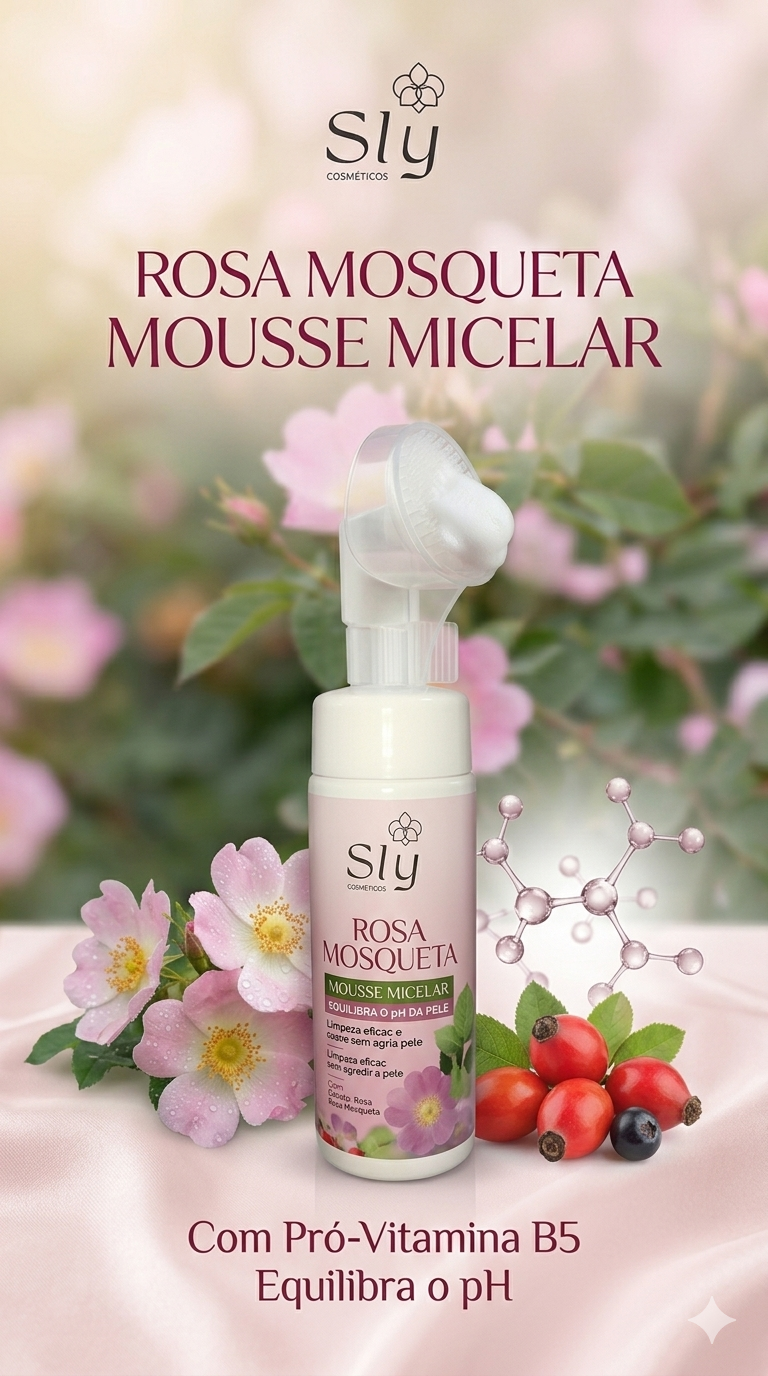 MOUSSE MICELAR ROSA MOSQUETA 150ML – SLY COSMÉTICOS