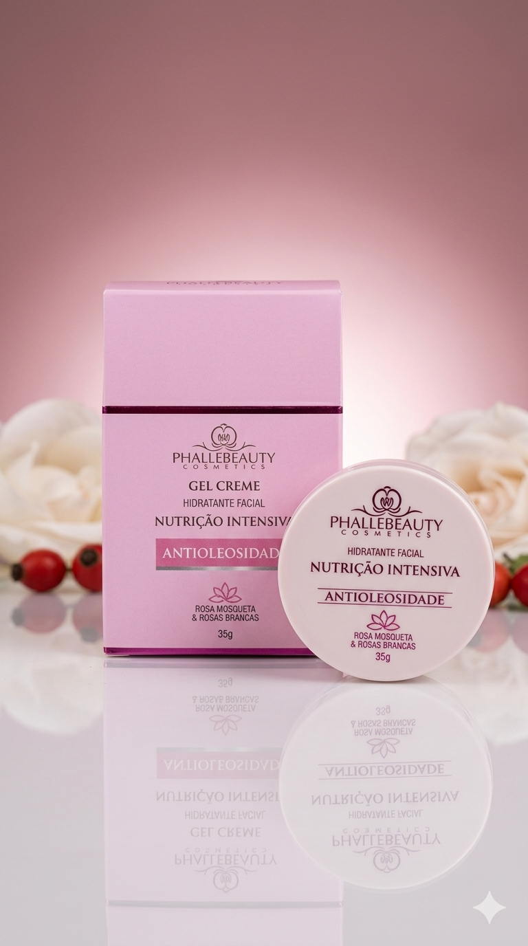 MÁSCARA EM GEL HIDRATANTE FACIAL ROSA MOSQUETA E ROSAS BRANCAS 35G