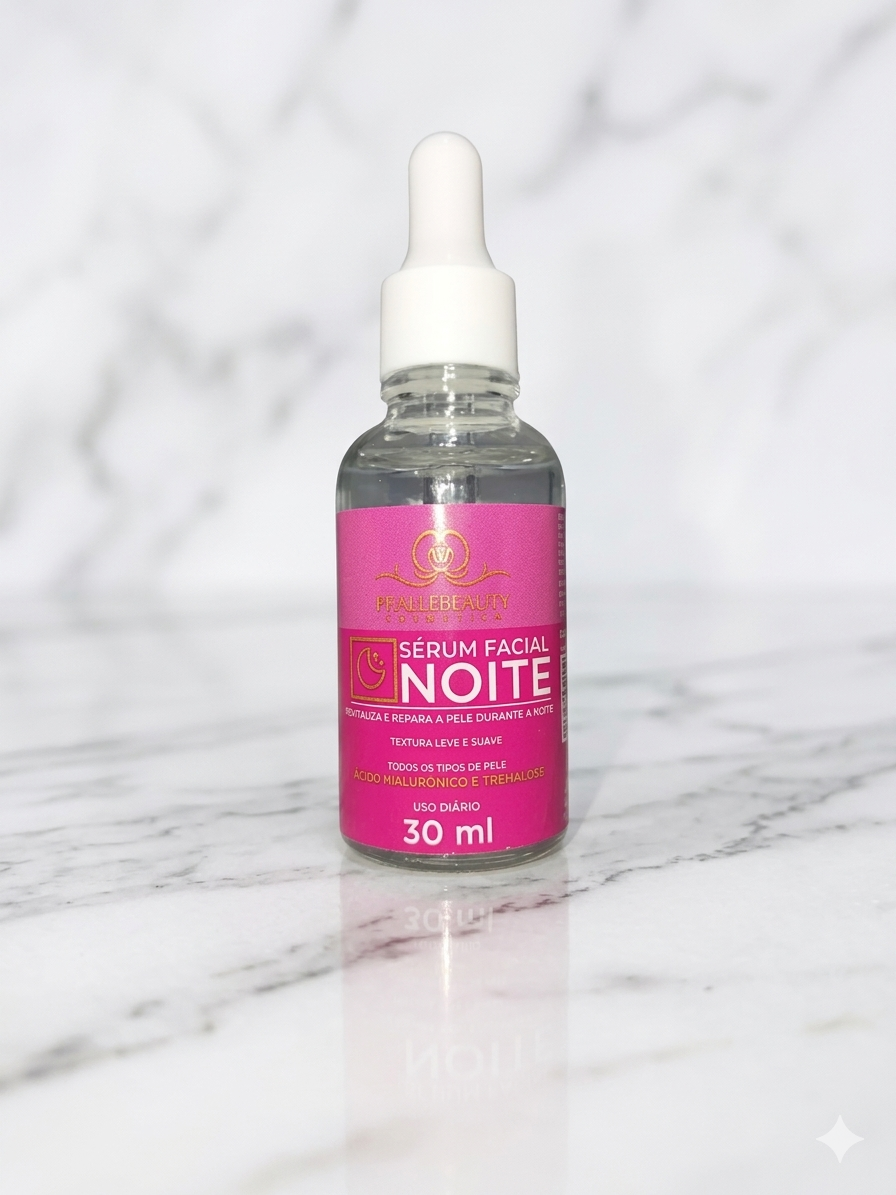 Sérum Facial Noite Phallebeauty 30ml Ácido Hialurônico Hidratação Reparação Pele