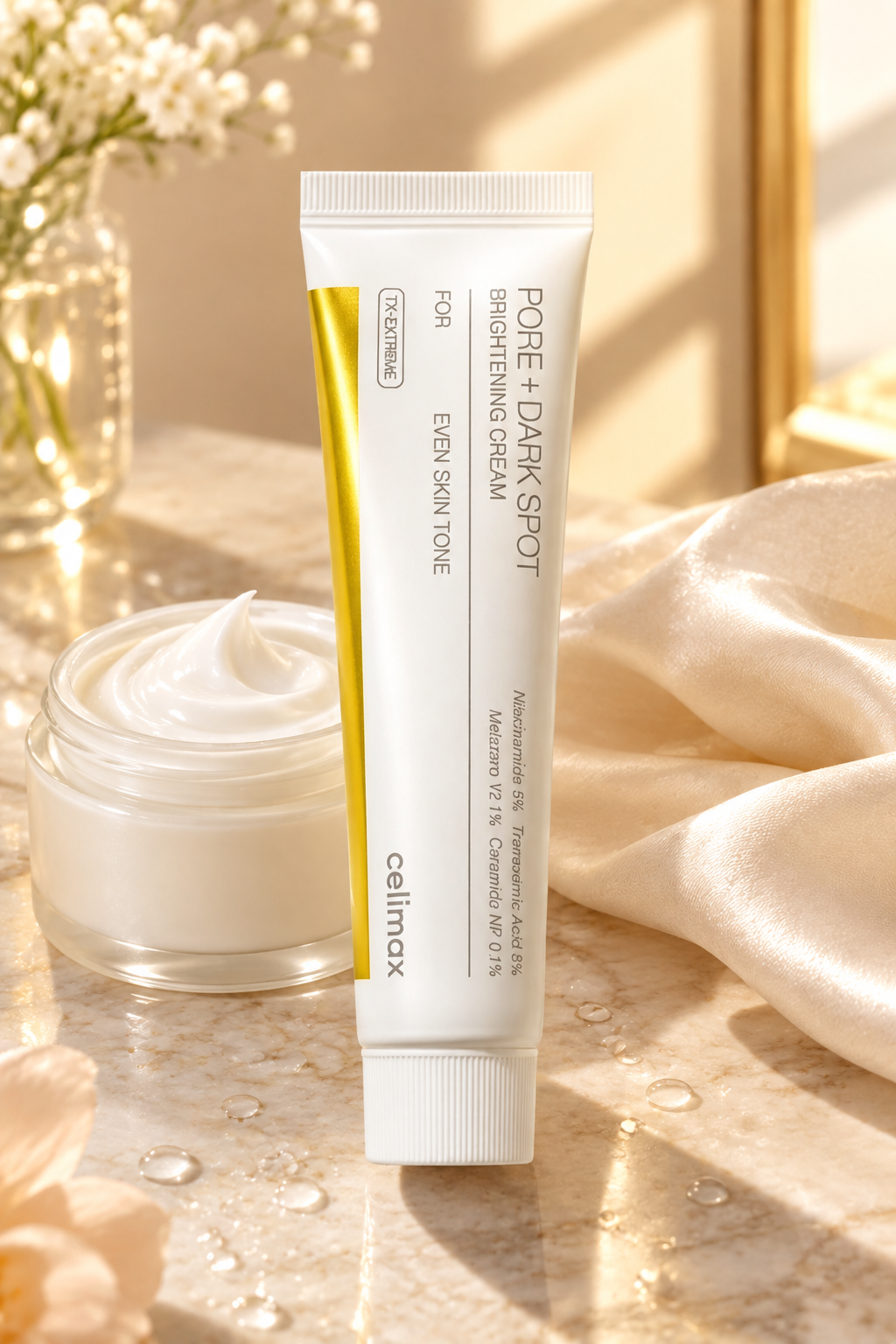 Creme Facial Clareador Celimax com Niacinamida, Uniformiza o Tom e Clarea Manchas, Original Coreano